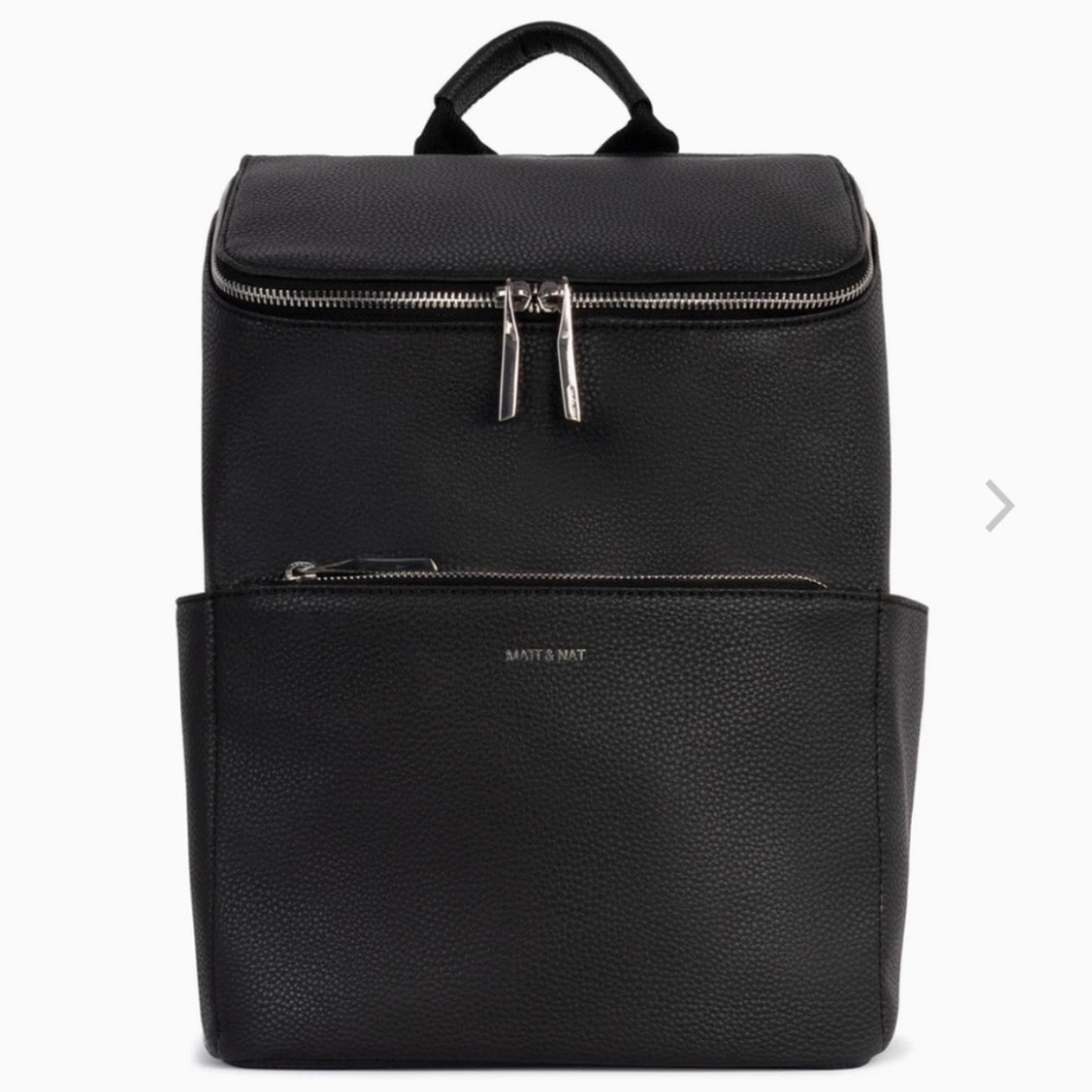 Black vegan leather Matt and Nat backpack for 13” laptop